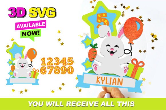 Cute Bunny Cake Topper 3D SVG Review