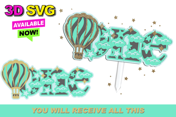 Hot Air Balloon 3D SVG: Graphics for Crafts