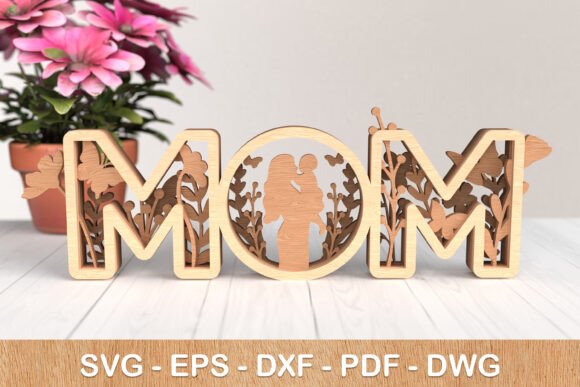 MOM 3D Layered Laser Cut SVG for Mother's Day