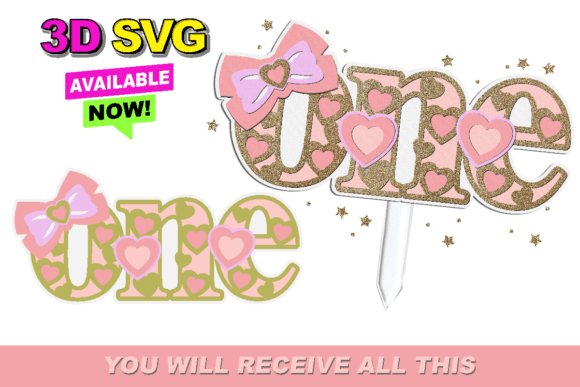 Pink Bow 3D SVG for Anniversaries
