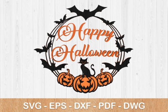 Welcome Halloween Wreath 3d SVG for Laser Cutting
